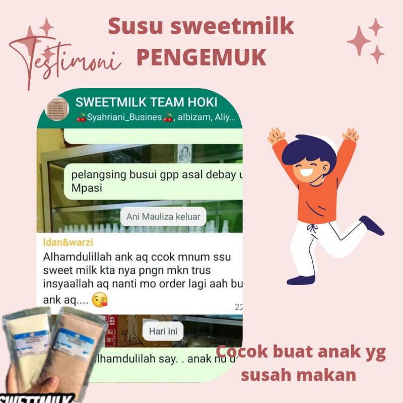 

Susu penggemuk Termanjur, Terlaris Sweetmilk 5 pcs_ORIGINAL_BPOM_Tanpa_Efek_Samping