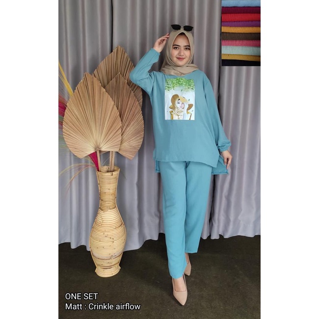 SETELAN DIGITAL PRINTING CRINKEL // ONE SET SABLON CRINKEL AIR FLOW PREMIUM //SETELAN OVERSIZE//KIRANA SET CRINKEL