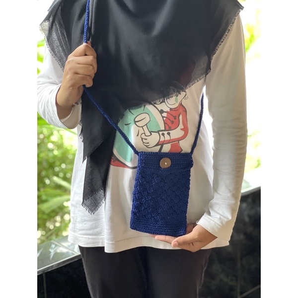 Sling Bag rajut nilon paspor hp