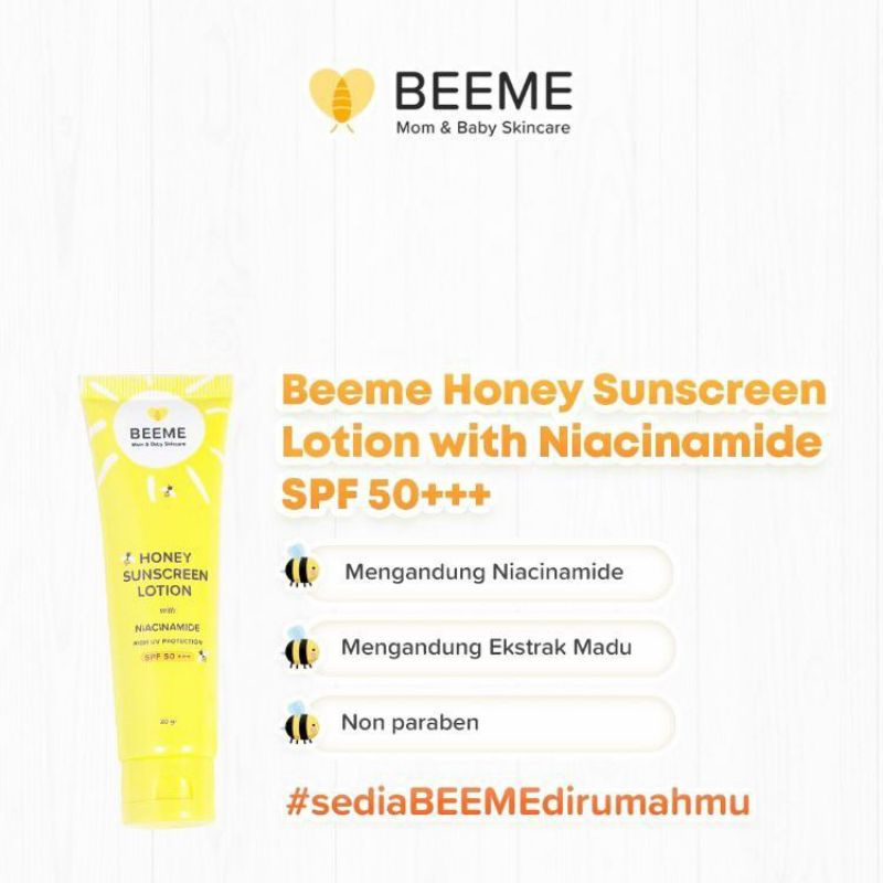 BEEME HONEY SUNSCREEN WITH NIACINAMIDE 25gr FREE GIFT