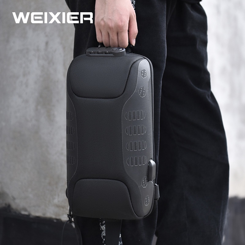 WEIXIER X311 Tas Selempang Pria Shoulder Bag USB Port Anti Maling WK-SBY