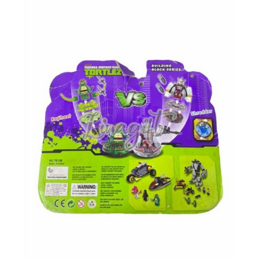 MAINAN NINJA TEENAGE MOTANT NINJA TORTLEZ BUILDING BLOCK SERIES WEAPON PARCK / MAINAN ANAK