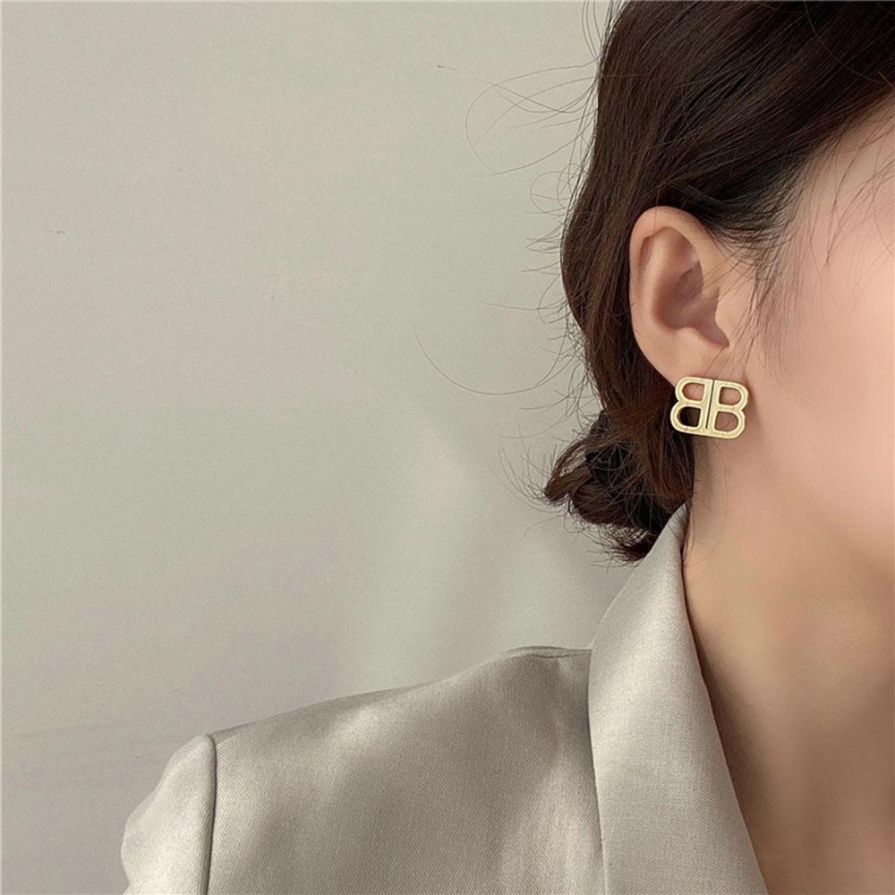 Needway Anting Huruf B Ganda Logam Baru Untuk Hadiah Pesta Wanita Geometris