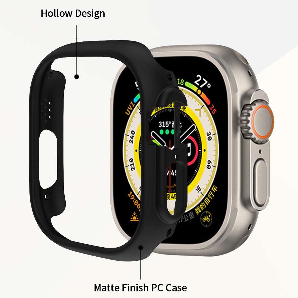 Hard Case Bumper Pelindung Bahan PC Matte Ukuran 49mm Untuk Apple Watch Seri 8 Ultra