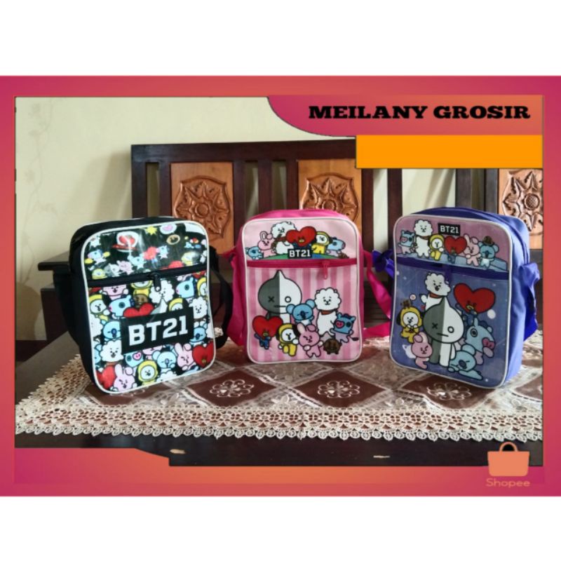 Tas Selempang Anak Karakter/Tas Selempang Bt21/Tas asel2mpang Ngaji
