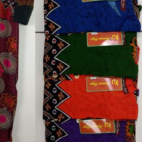 Daster Kencana Ungu Lengan Panjang Pola Label Coklat