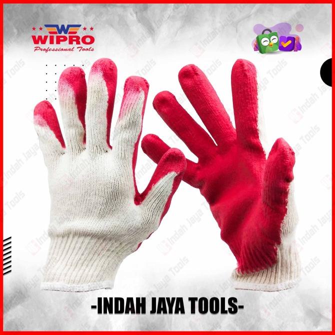 WIPRO Sarung Tangan Karet LATEX KOMBINASI Katun Heavy Duty Anti Slip
