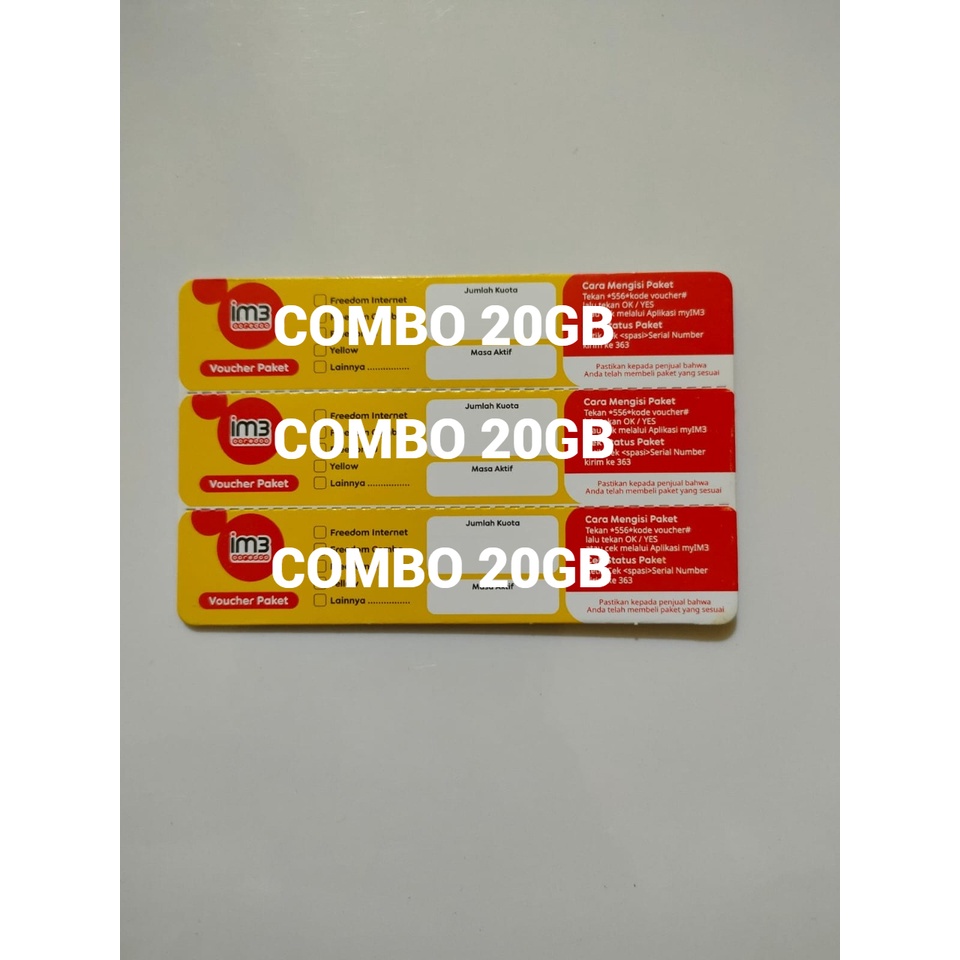 VOUCHER INDOSAT COMBO 20GB