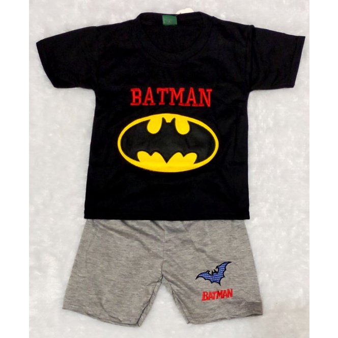 SETELAN ANAK BORDIRAN BATMAN USIA 0BULAN-10THN