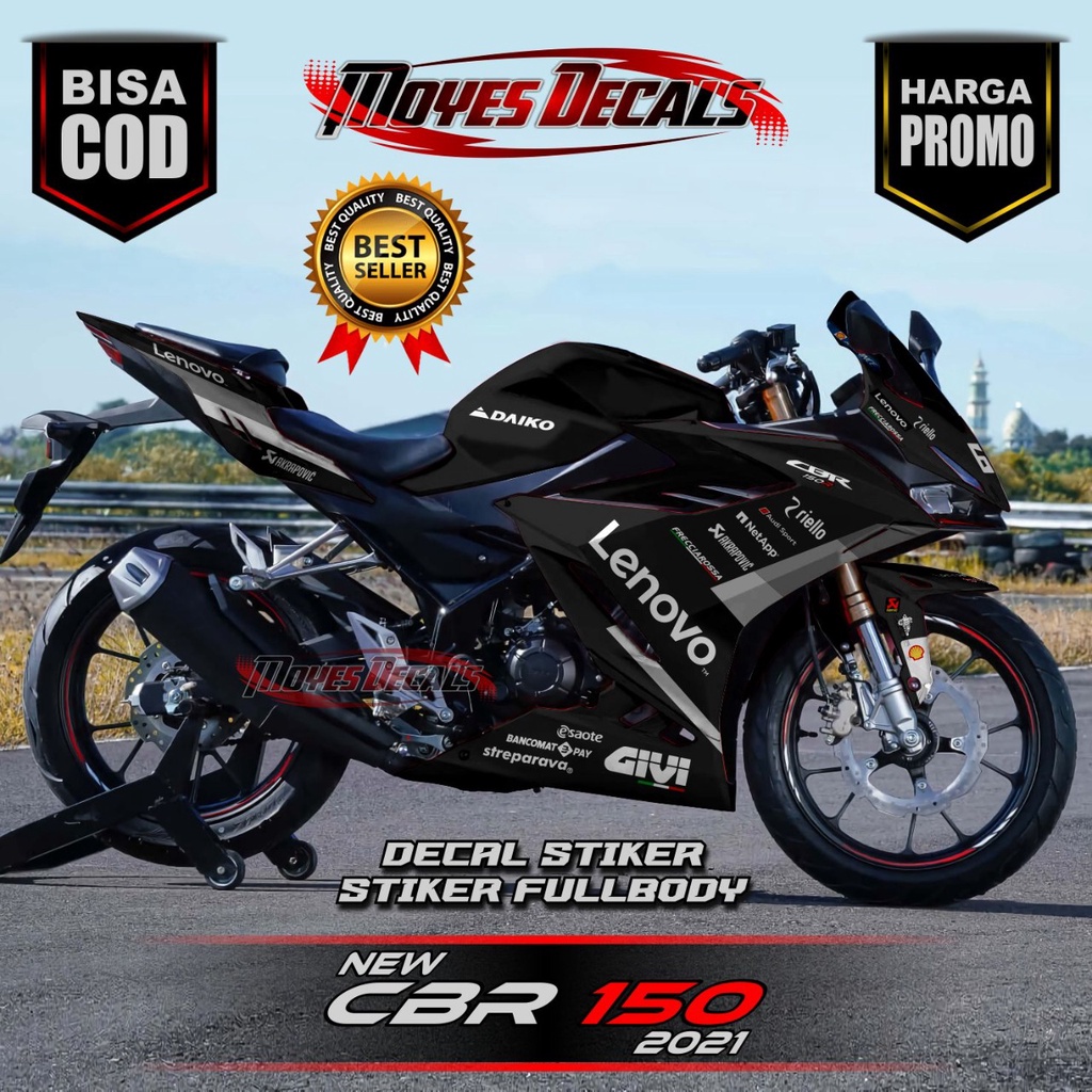 Decal Stiker New CBR150R Motif Black Fullbody