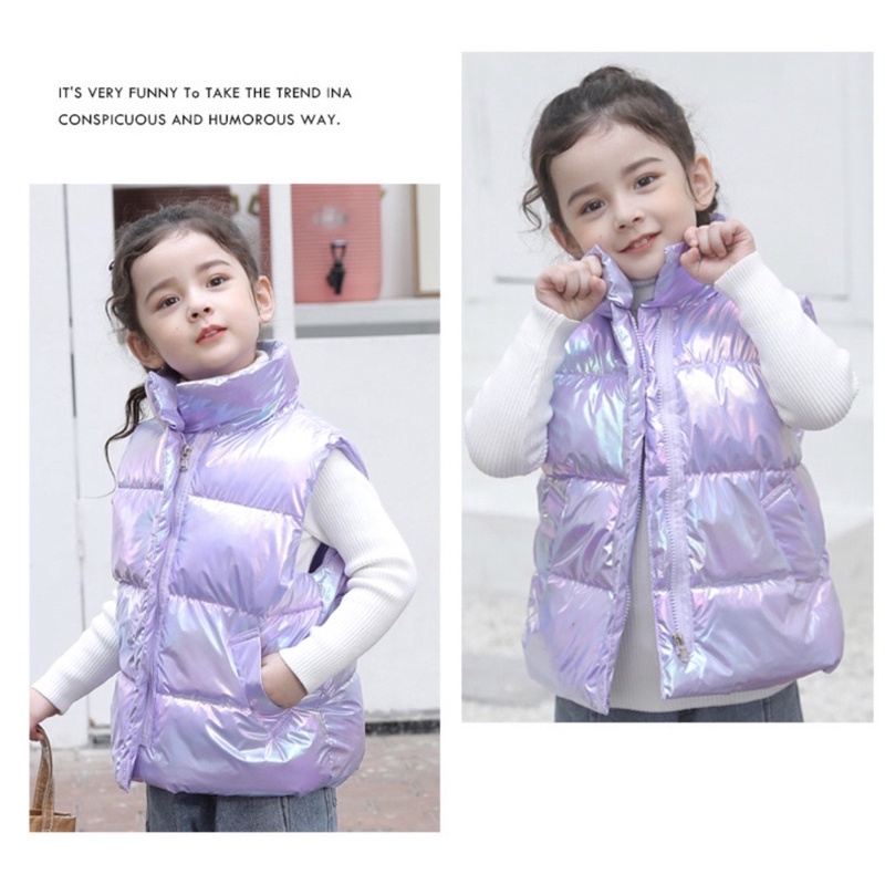 Kids padding vest winter rainbow rompi hangat anak musim dingin jaket atasan cowok cewek import gunung