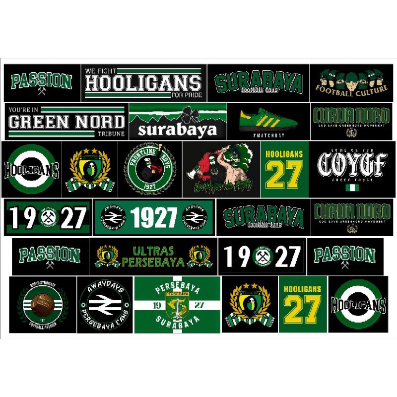 

6pcs stiker PERSEBAYA Bonek