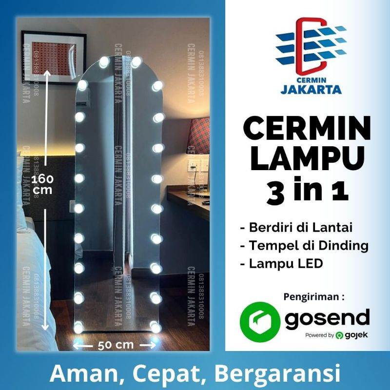 VANITY MIRROR cermin lampu besar berdiri rias standing mirror