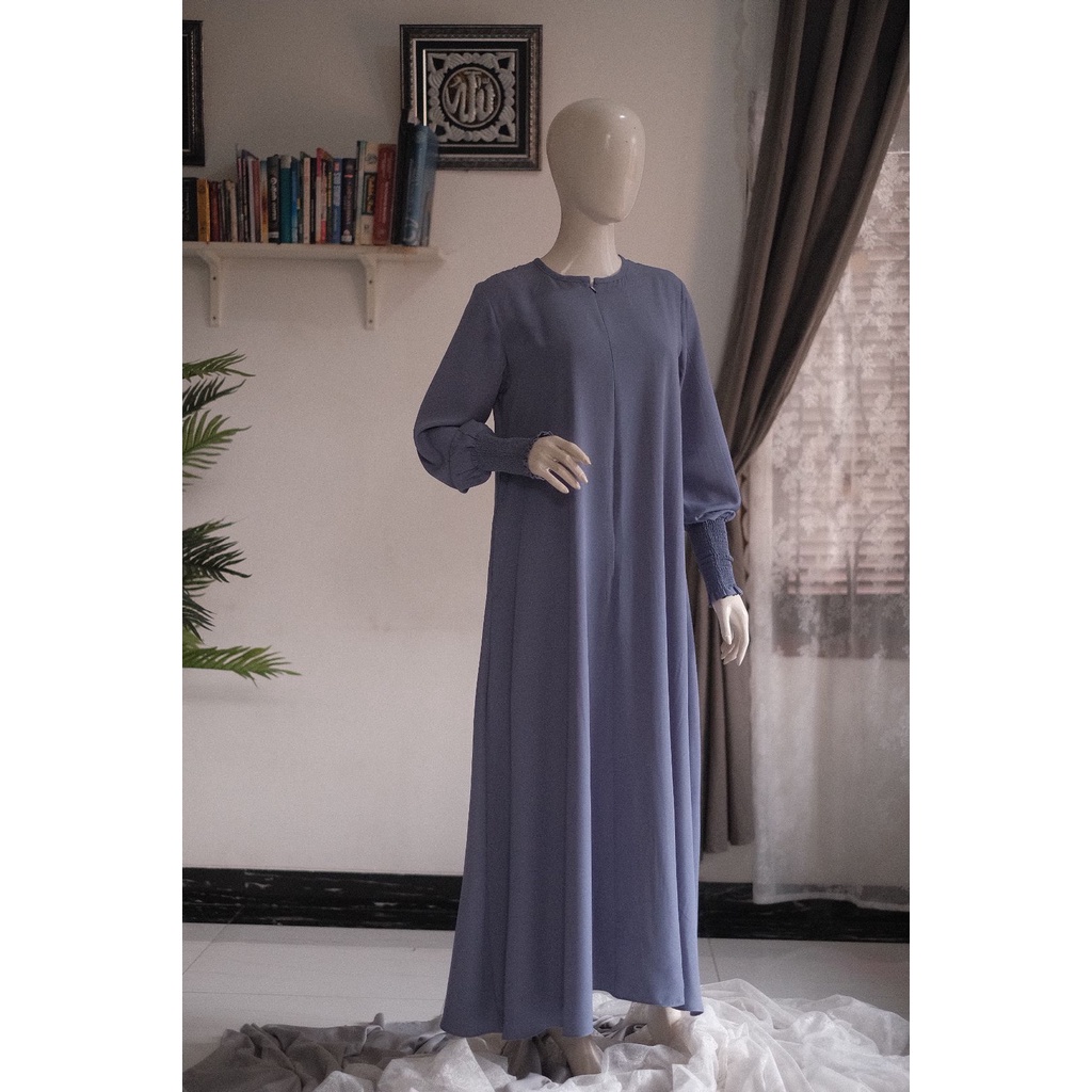 Gamis Adzkia Warna Denim | Gamis Adzkia Set Warna Biru | Adzkia Set | Gamis Adzkia Set | Gamis Polos