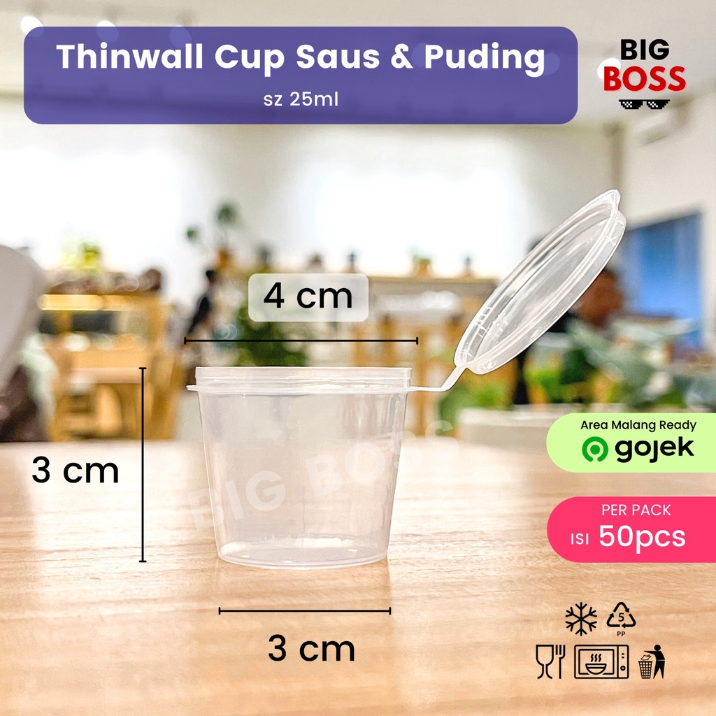 [ISI 50 PCS] Cup Saus Klip 25ml / Wadah Plastik Saos Sambal Mayonaise / Thinwall Kontainer Saus 25ml Mini Anti Bocor