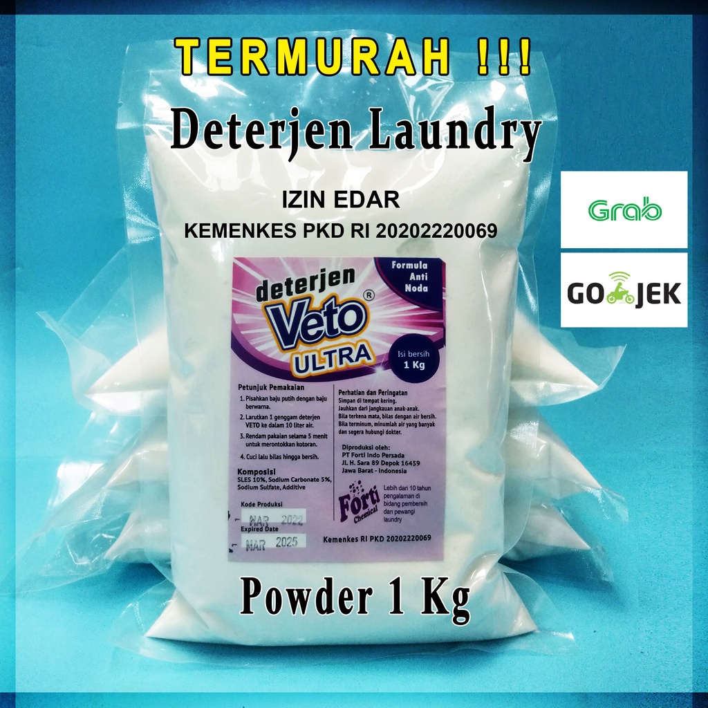 VETO Deterjen BUBUK Ultra POWDER 1 KG SAMEDAY dan INSTANT
