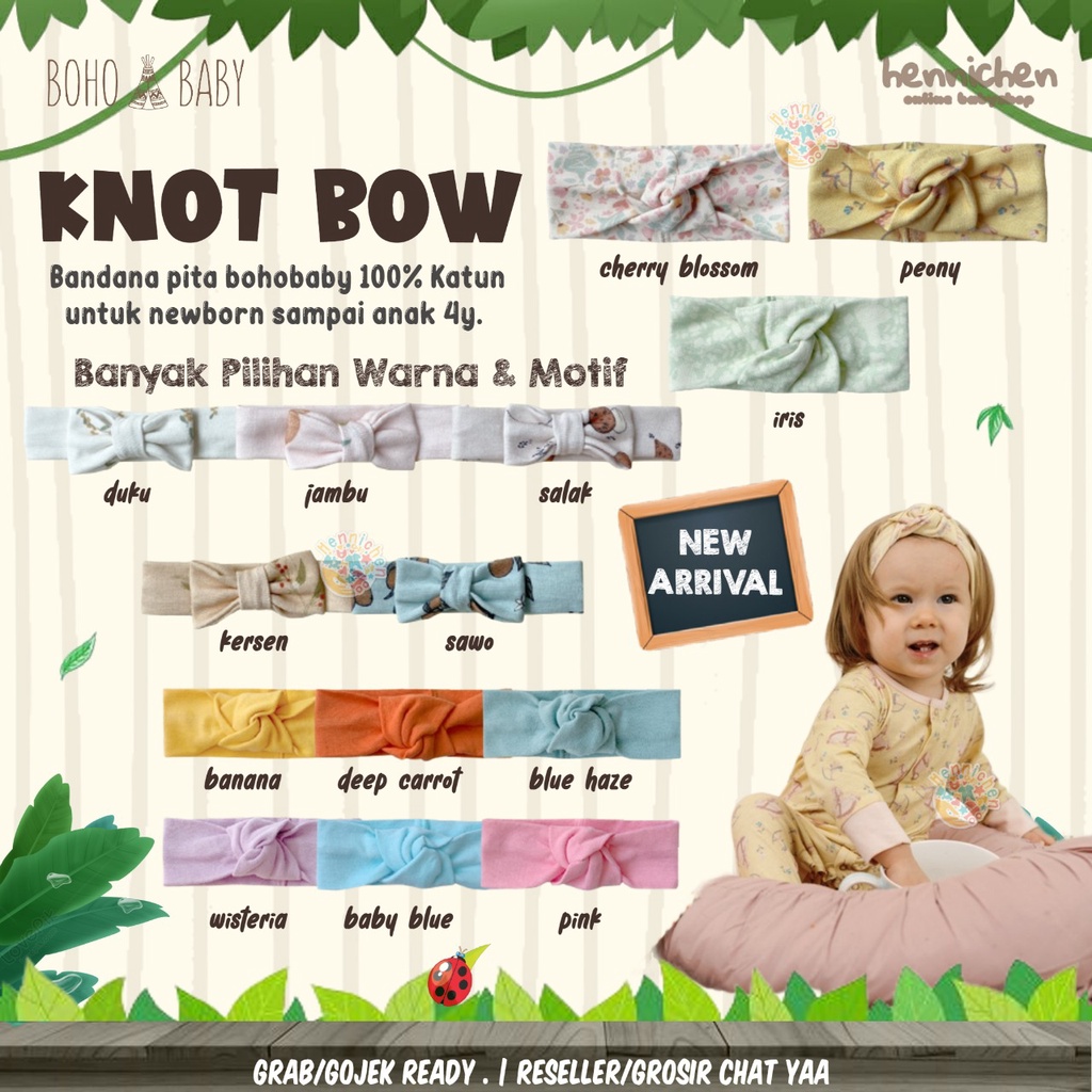 BOHO BABY BOHOPANNA KNOT BOW BANDANA BAYI PRINT MOTIF