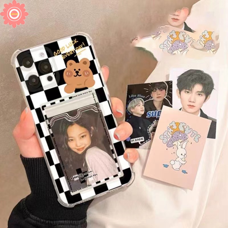 Case Beruang Lucu Kartun Untuk Samsung A14 A04 A04e A52 A51 A03s A03 A13 A50 A50s A30s A02s A53 A73 A23 A52s A32 A12 A33 A22 A02 A72 A71 A10s A20 Tempat Kartu Sarung Slot Dompet Ultra