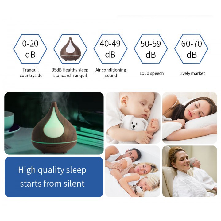 H35 Wooden Humidifier Aroma Diffuser Essential Oil 300ml