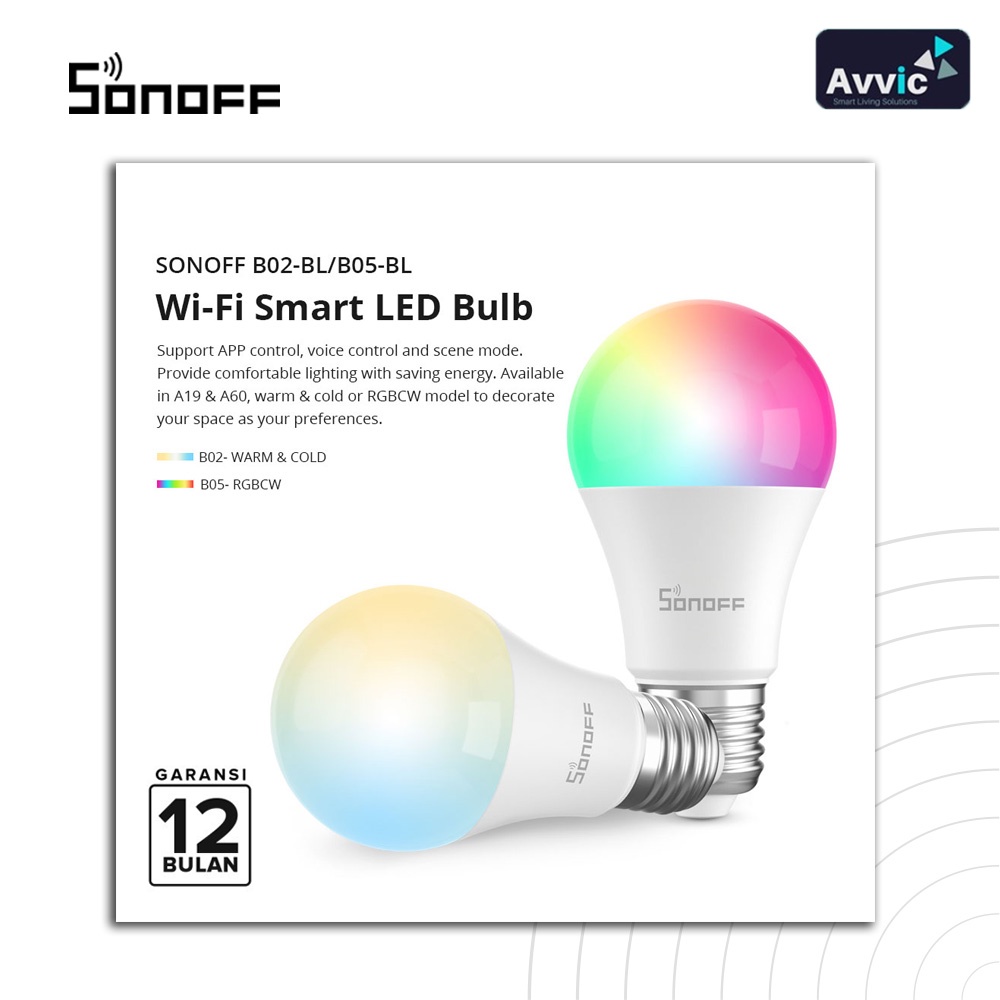 Sonoff B05BLA60 Smart LED Bulb RGBCW wireless LED SmartHome LED Pintar
