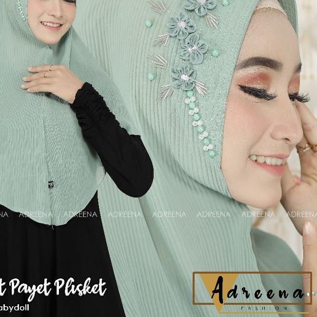 KERUDUNG INSTAN BERGO PET PLISKET PAYET/HIJAB BERGO PLISKET/BERGO MARYAM MODEL TERBARU/BERGO PET PLI