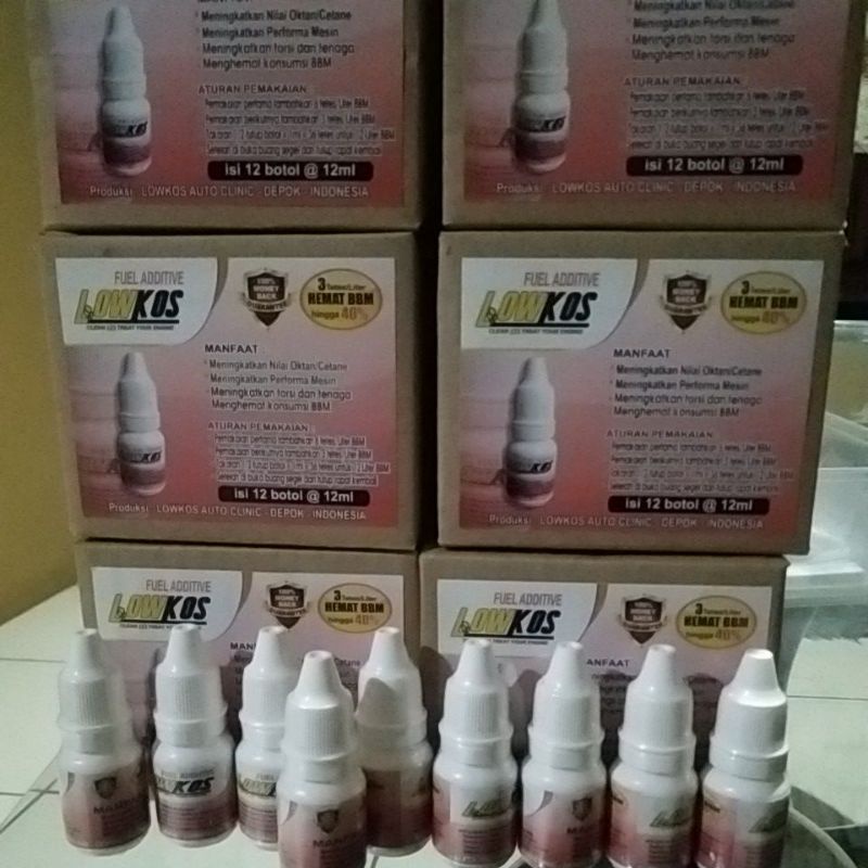 1 DUS LOWKOS FUEL ADDITIVE 12 ML isi 12 botol Penghemat BBM terbaik terbukti ampuh dan aman