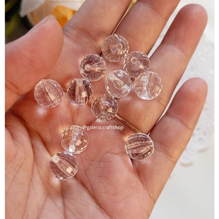 Mote Akrilik Bola Dunia 10mm & 6mm // Mote Akrilik Bening
