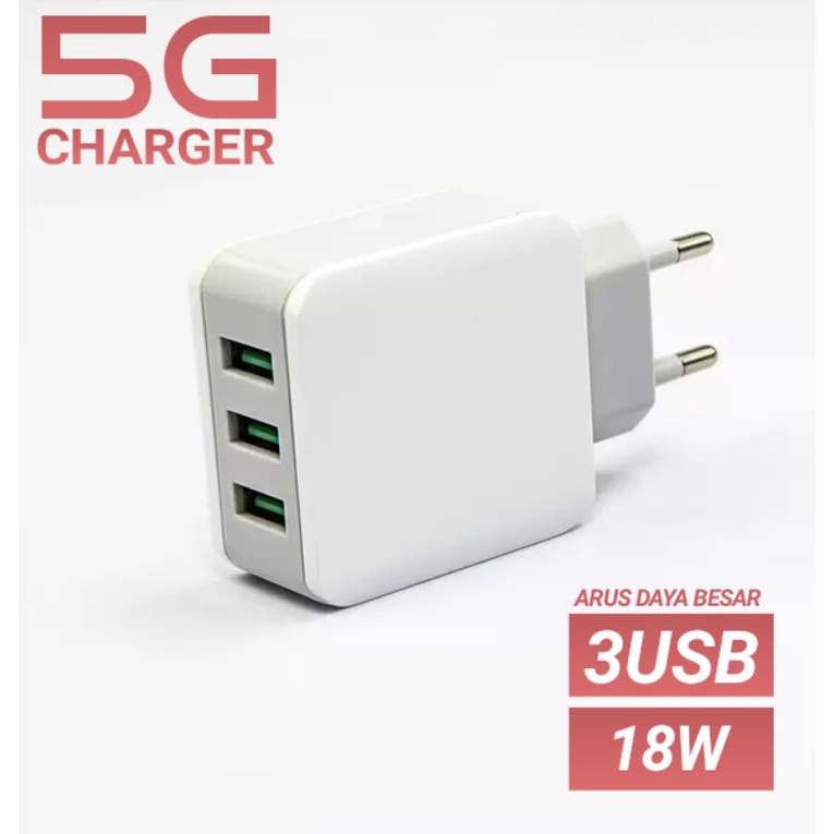 Charger《Grosir/Cod》Ft 18 5G Output 3 Usb 35Watt Original / Adaptor Charger / Kepala Charger