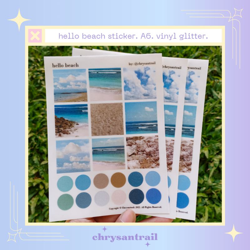 

CHRYSANTRAIL - Hello Beach Journaling Sticker Bujo Stiker Aesthetic Washi Tape