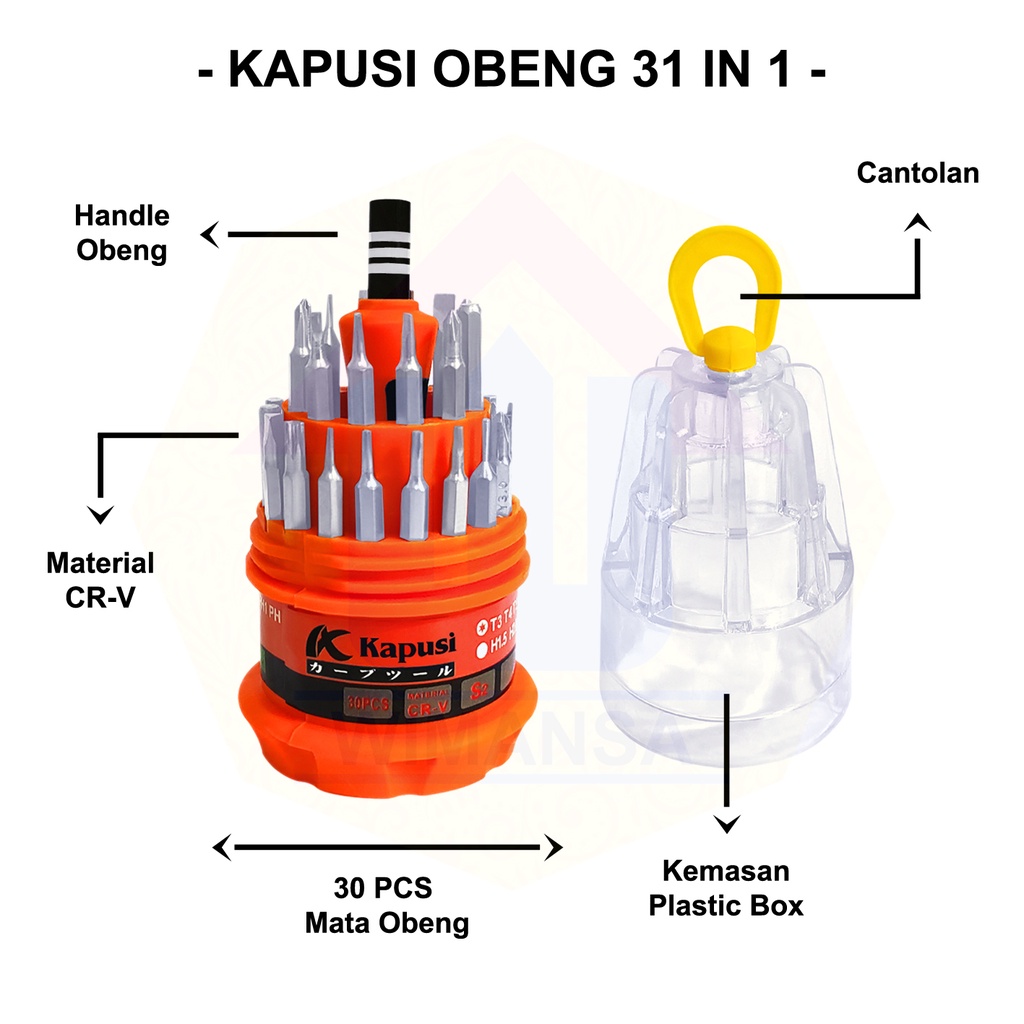 KAPUSI OBENG SET 31 IN 1 - OBENG MULTIFUNGSI