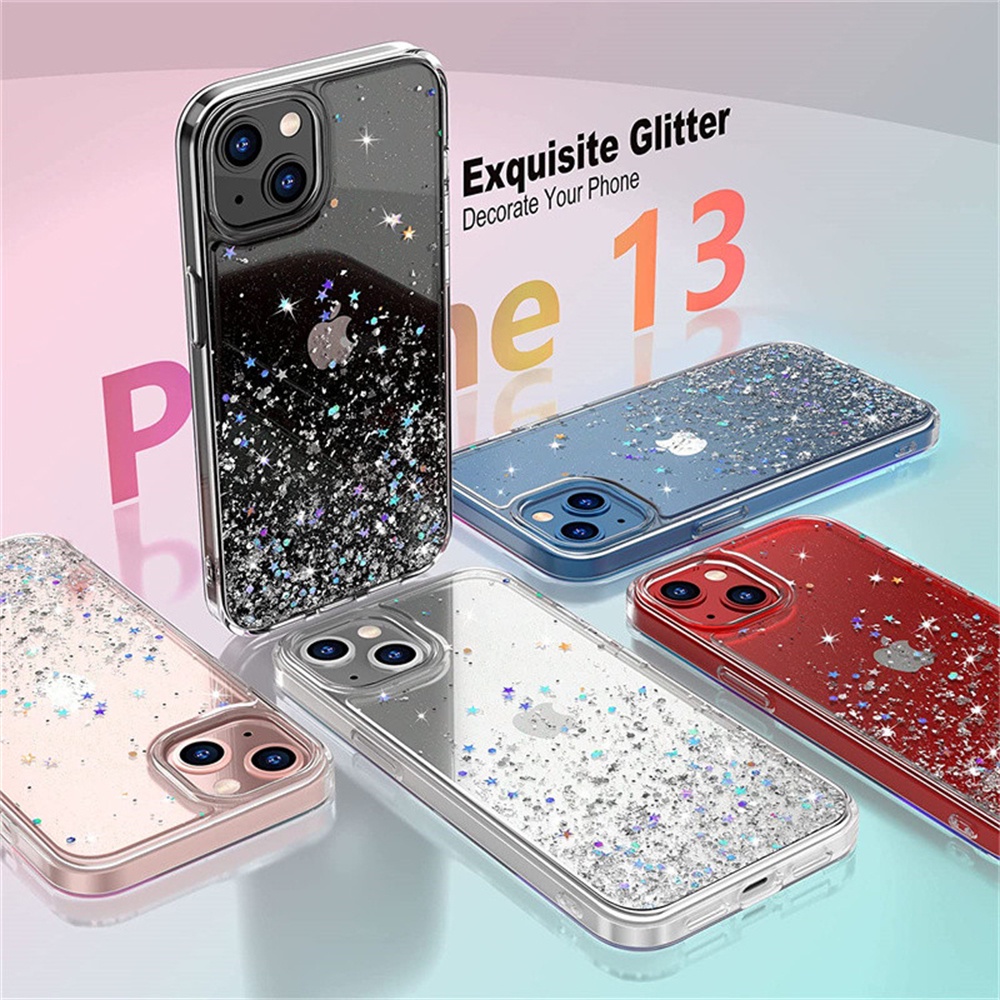 Casing Soft Case iPhone 14 Pro Max 13 Pro Max 12 Pro Max 11 Pro Max 6 / 6S / 6sp / 7 / 8 / 7P / 8P / x Desain Glitter Sequin Bling