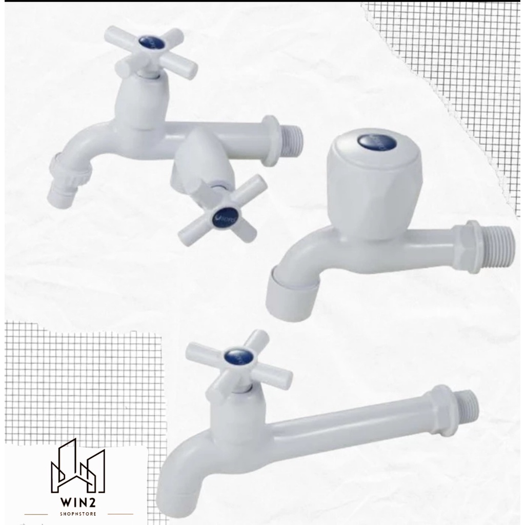 KRAN AIR TEMBOK / KRAN AIR PLASTIK PVC / KRAN CABANG / KRAN DOUBLE