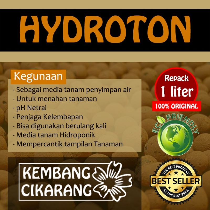 Hydroton Hidroton 1lt media tanam hidroponik, anggrek, Aglonema dan tanaman lain agar lebih subur dan poros