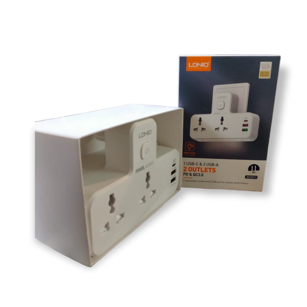 Paling Dicari Power Socket LDNIO SC 2311/ SE 3631/ SE 3604 Original LED Lamp 2-3 Socket 3-6 USB Port Adaptor / Stop Kontak Kualitas Eropa Fast Charging/ Stop kontak 3 lobang + Usb