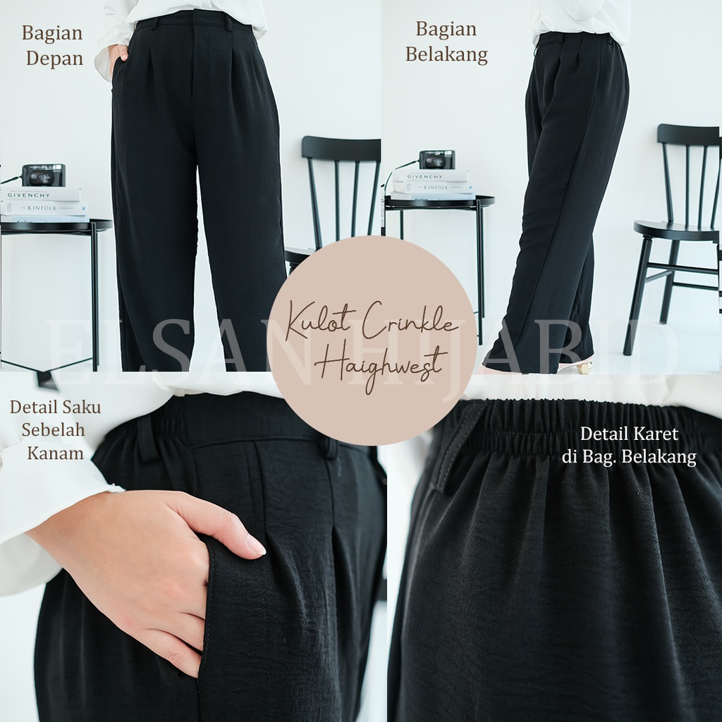 Harper pants Kulot Haighwaist crinkle premium / celana kulot wanita / kulot rayon wanita