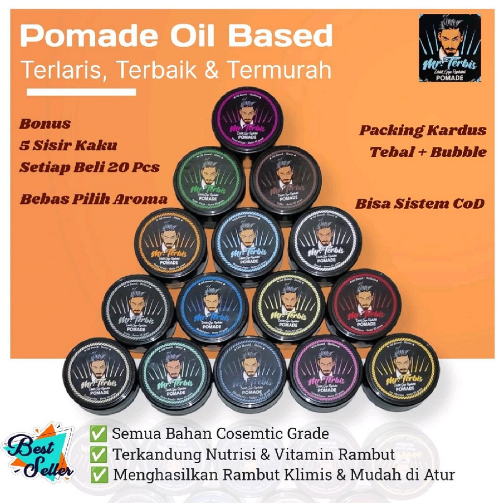 Pomade Oilbased Mr Terbis 55 Gram Minyak Rambut Hair Styling