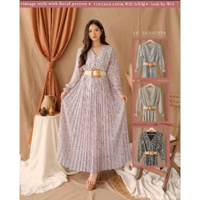 TERMURAH DRESS YUNA 2379 NEW GAMIS KOREA REMAJA KOREAN STYLE PAKAIAN PANJANG