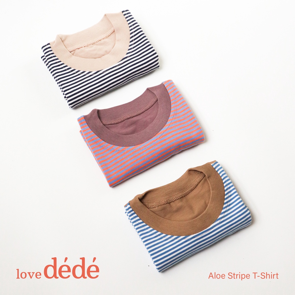 Lovedede Everyday Pocket T-Shirt  - Kaos Oblong Print Santai Bayi Anak Stripes Garis 6 bulan - 3 tahun