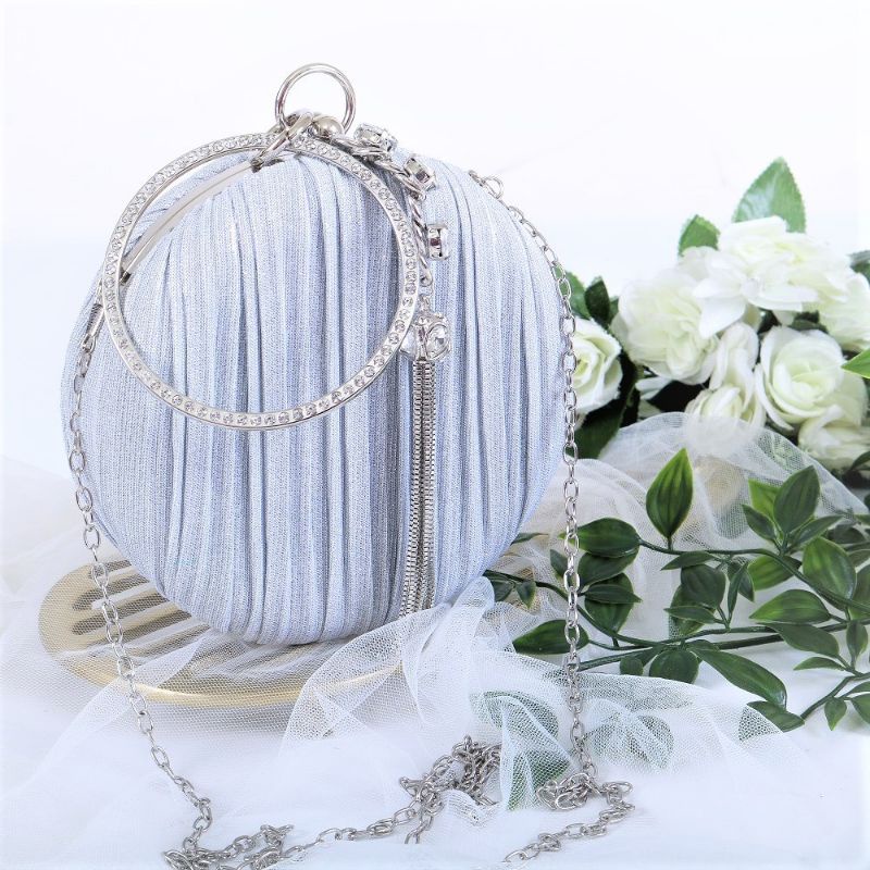 TAS PESTA WANITA KONDANGAN IMPORT TERBARU MEWAH MURAH KRISTAL KAIN SATIN ROUND BULAT WISUDA MAC82 18CM  HANDBAG HAND BAG SHOULDER TENTENG SELEMPANG SLEMPANG SLING BAG JINJING TALI RANTAI WANITA CEWEK CEWE PEREMPUAN FASHION KEKINIAN ELEGAN CANTIK