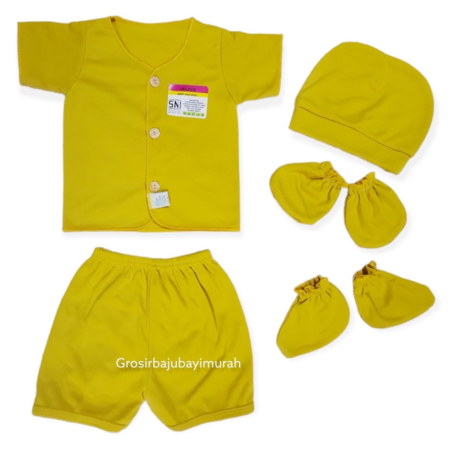 1 SET baju bayi merk VELOVE SNI lengan PENDEK (7 PIECES)  bayi baru lahir