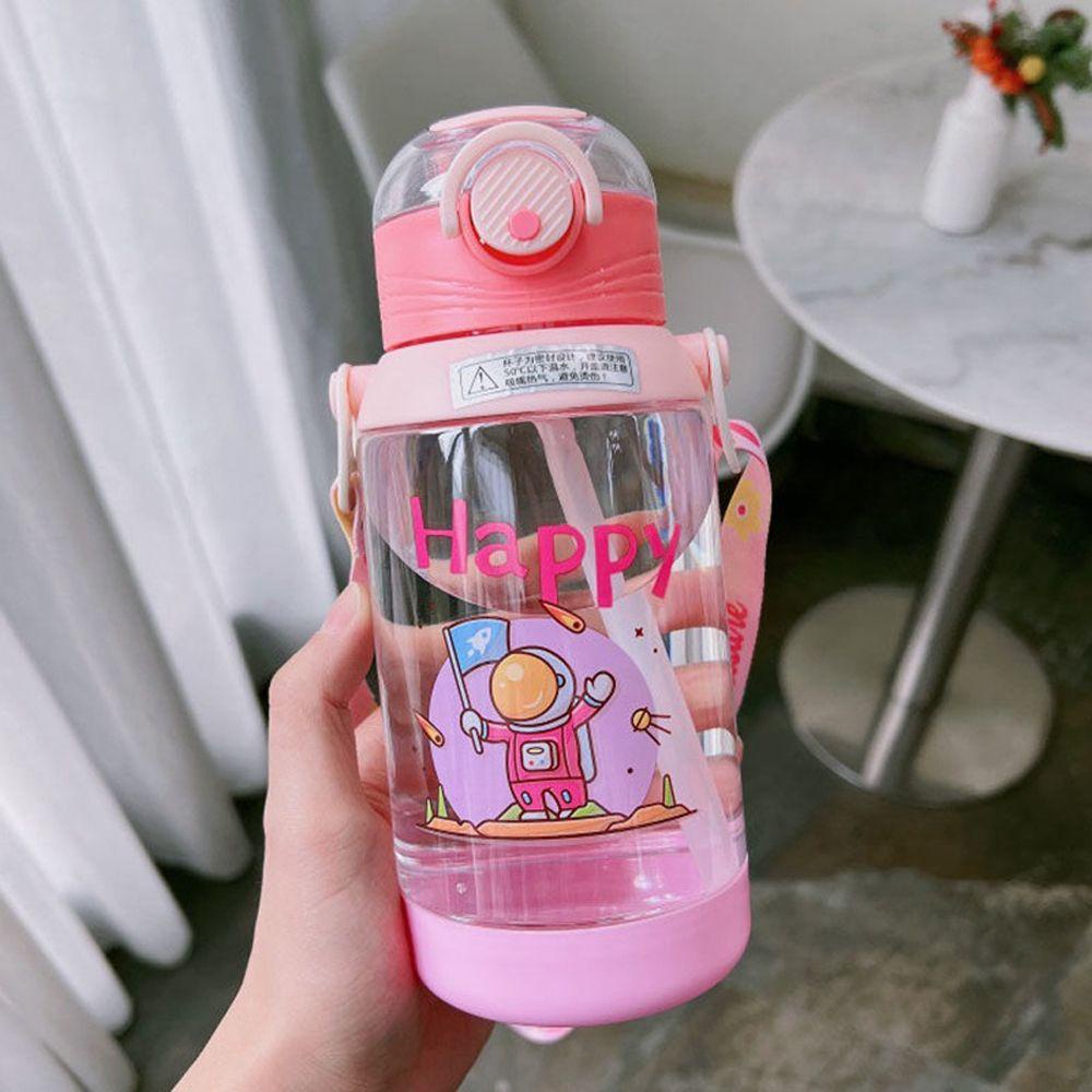 Needway Cangkir Air Anak Kreatif 700ml Botol Air Transparan Kartun Astronot Makan Luar Ruangan Sippy Cup