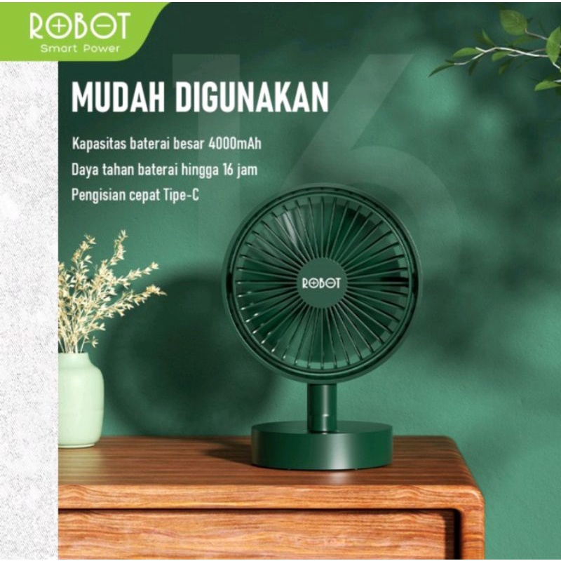 Kipas Mini ROBOT Mini Desktop Fan RT-BF18 Kipas Meja Mini Portable Original Rt Bf18 Garansi Resmi 1 Tahun