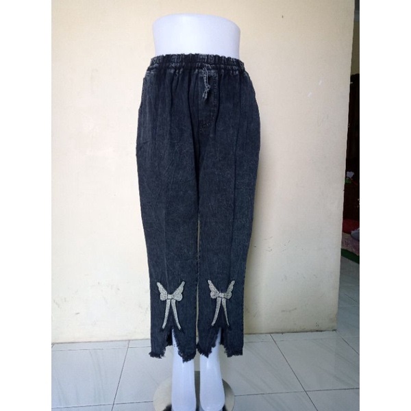 Baggyjeans Jumbo bordir Celana Jeans Jumbo Wanita Pinggang Full Karet Jeans ori