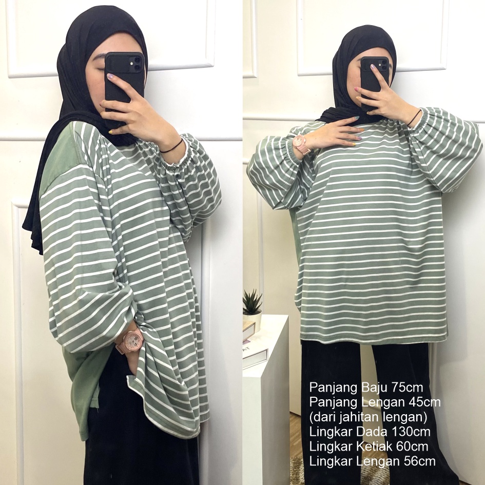 FEMONRITCH Blouse JUMBO Wanita BIG SIZE Oversize hijab wudhu Busui friendly