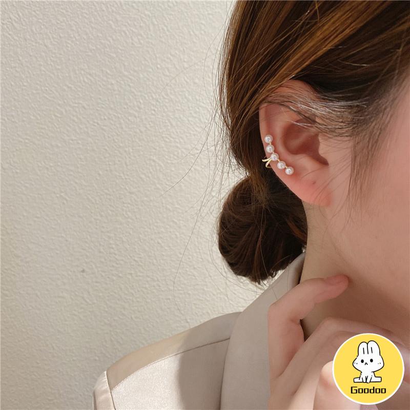 Klip Telinga berbentuk U Mutiara High-end Tanpa Desain Niche Sederhana Wanita Tindik -Doo