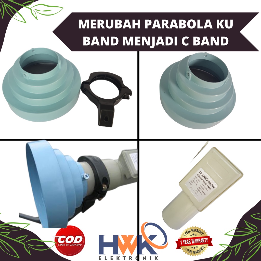 Bracket LNB Offset + CSR(Conical Scalaring) + LNB C band menggunakan dish ku band