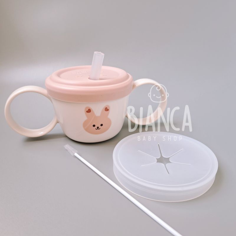 BIANCA - BEAR SERIES Gelas Training Cup Anak + Tutup Snack 2 in 1