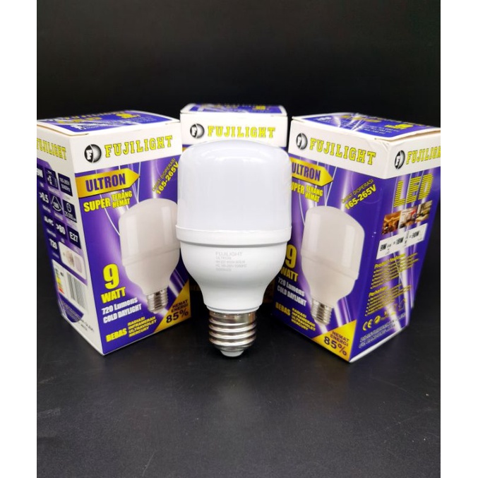 Lampu Led 9w FUJILIGHT ULTRON, warna bolam putih 6500K,garansi 1 tahun, model capsul