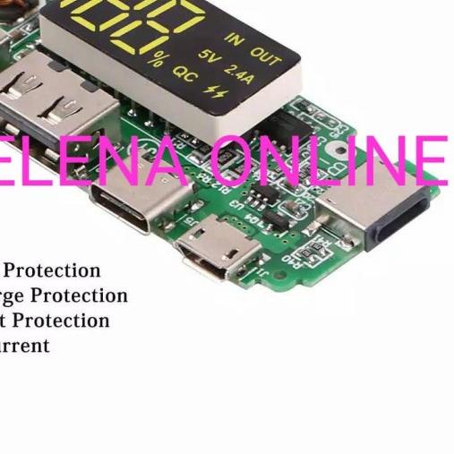 CIRCUIT MODUL POWER BANK LCD USB 5V 2.4A FAST CHARGER