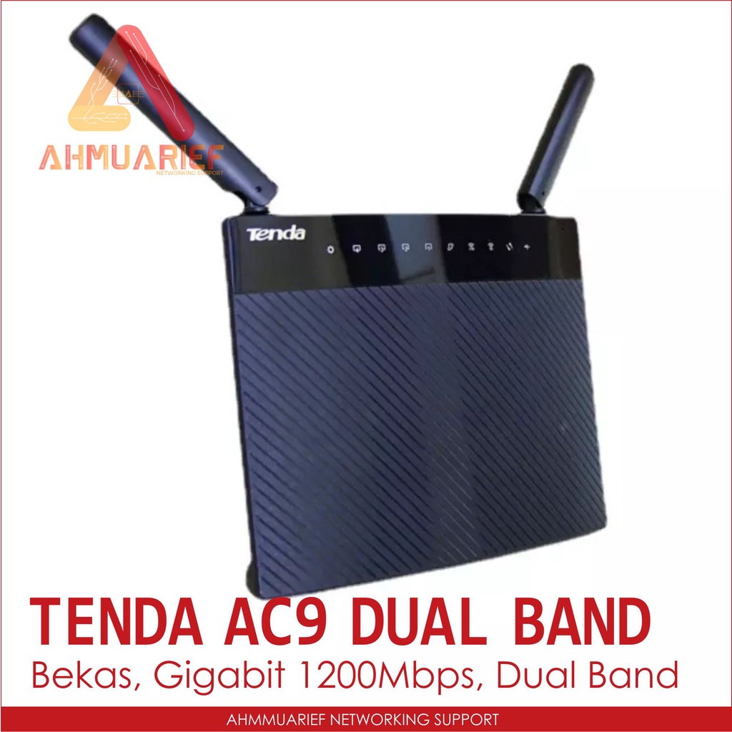 WIRELESS ROUTER WIFI TENDA AC9 SMART DUAL BAND AC1200M GIGABIT BUKAN F3 N301 AC6